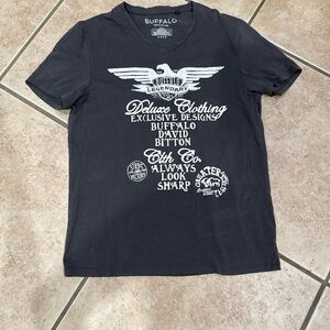 Buffalo David Bitton Charcoal V-Neck Tee